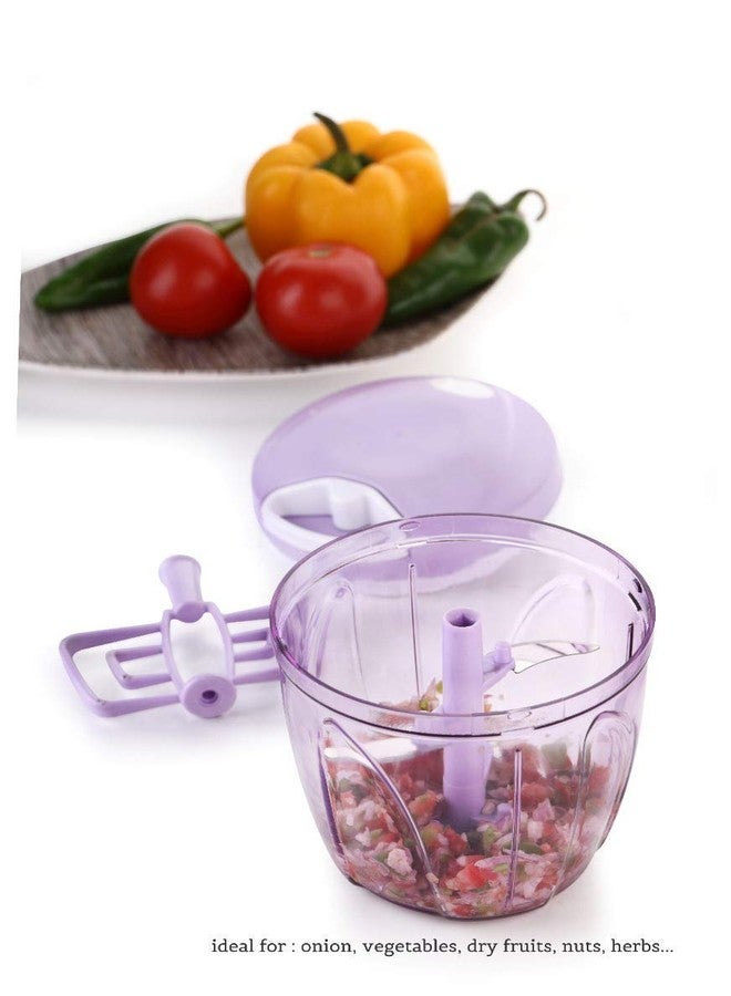Unlock Handy and Compact Vegetable Chopper with 5 Blades for effortlessly Chopping Vegetables and Fruits(Assorted Color, 900ML) - Image 2
